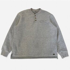 STANLEY Sherpa Lined Pullover Henley Sweater Mens L Gray Heavyweight Workwear